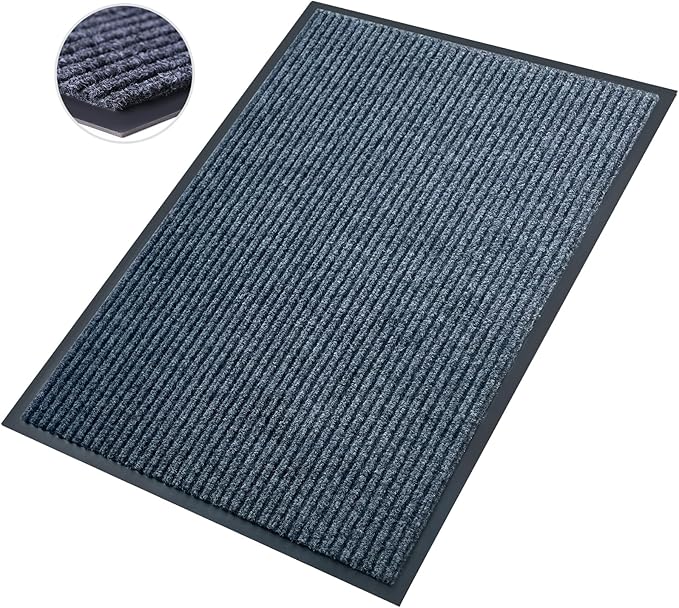 Front Door Mat,2'x6'Indoor Outdoor Door Mat,Heavy Duty Durable Welcome,Commercial Floor Mats Inside Outside Entrance, Waterproof All-Season, All-Weather Non Slip Backing Doormat for Entryway,Dark Gray