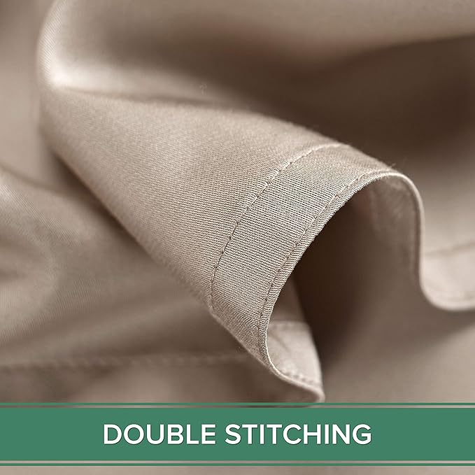 Twin Sheets by Pure Bamboo, Genuine 100% Organic Viscose Derived from Bamboo Bed Sheet Set, Luxuriously Soft & Cooling, Double Stitching, Lifetime Quality Promise (Twin, Sand)