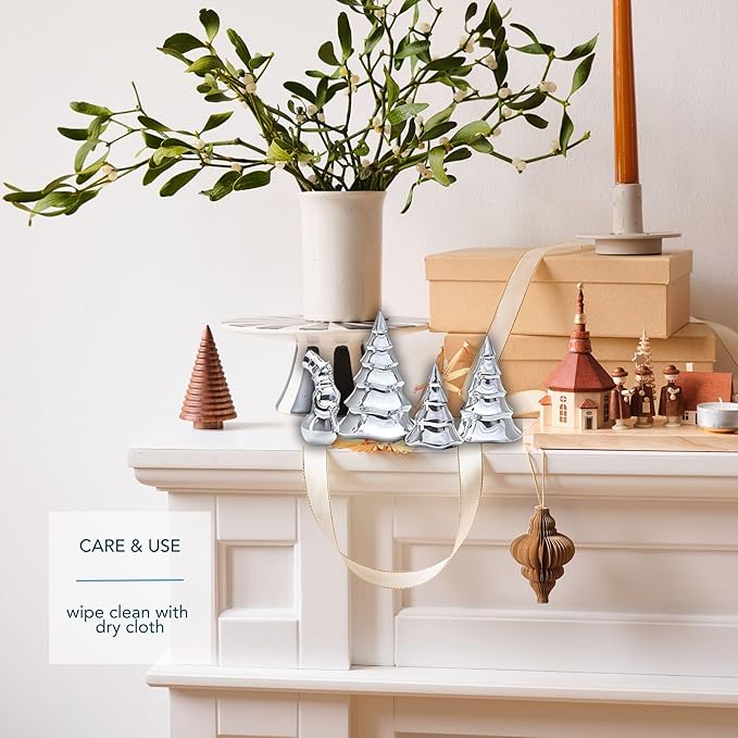 Nambé Holiday Collection Mini Snowman Figurine – Festive Christmas Accent for Tabletop or Mantel, Sculptural Seasonal Décor in Signature Alloy with Rounded Silhouette, Decorative Holiday Display