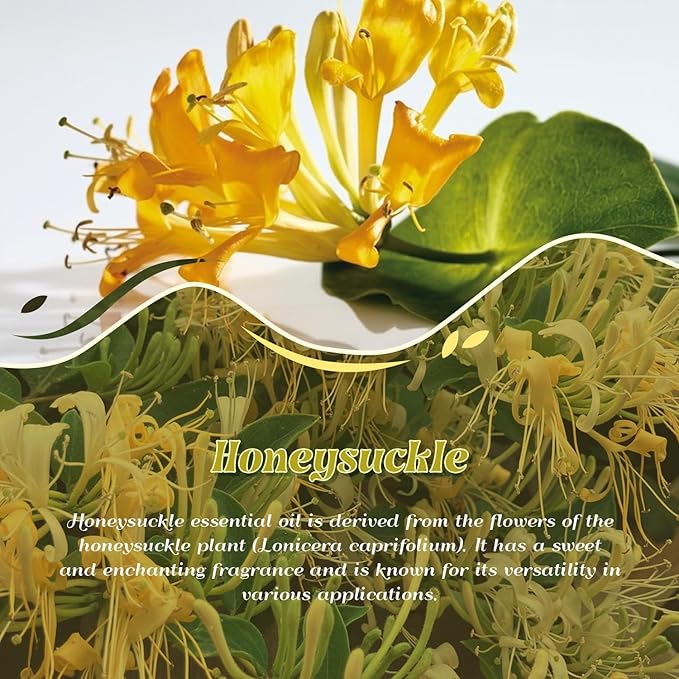 Honeysuckle Essential Oil 4 Fl Oz (120ml), Pure & Natural Honeysuckle Oil, Aromatherapy Essential Oils for Diffuser, Candle Making, Room Spray Diffuser Oils, Scented Oil Gift for Women