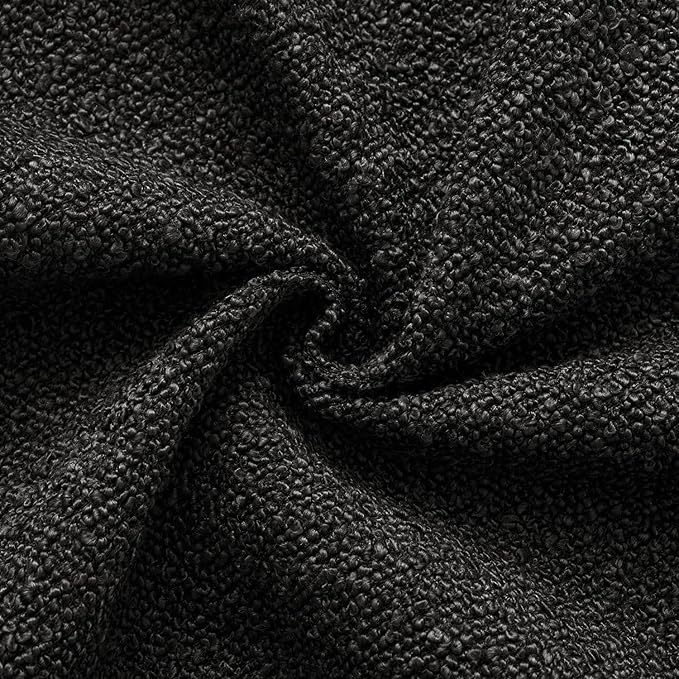 Woaboy Pack of 2 18x18 Inch Decorative Boucle Throw Pillow Covers Textured Square Pillowcaes Accent Solid Cozy Soft Cushion Covers Home Decor for Sofa Couch Living Room Home Decor,Black
