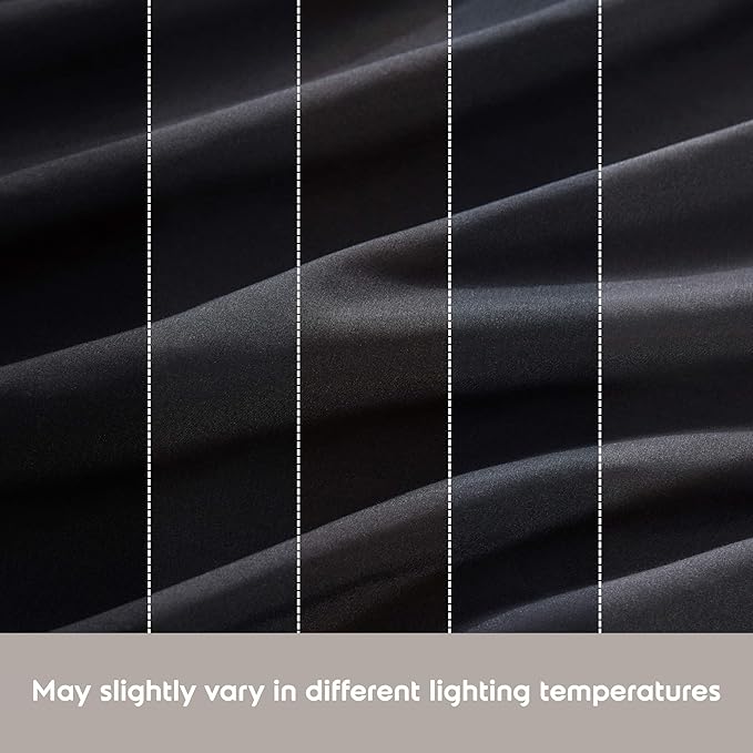 Nestl Extra Deep Twin Sheet Set - 4 Piece Breathable & Cooling Sheets - Hotel Luxury Bedding Set w/18-24 Inch Deep Pockets - Easy & Secure Fit - Super Soft, Wrinkle Free & Comfy - Black