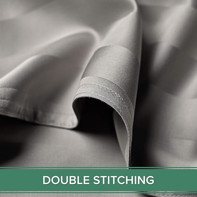 Queen Sheets by Pure Bamboo, Genuine 100% Organic Viscose Derived from Bamboo Bed Sheet Set, Luxuriously Soft & Cooling, Double Stitching, Lifetime Quality Promise (Queen, Jacquard Silver)