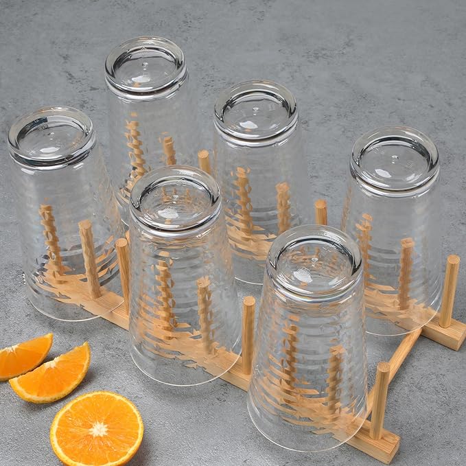 Acrylic Clear Highball Plastic Cups | Plastic Reusable Tumblers 22oz (Set of 6) | Stackable | BPA-free Tumblers | Shatterproof | Top-rack Dishwasher Safe