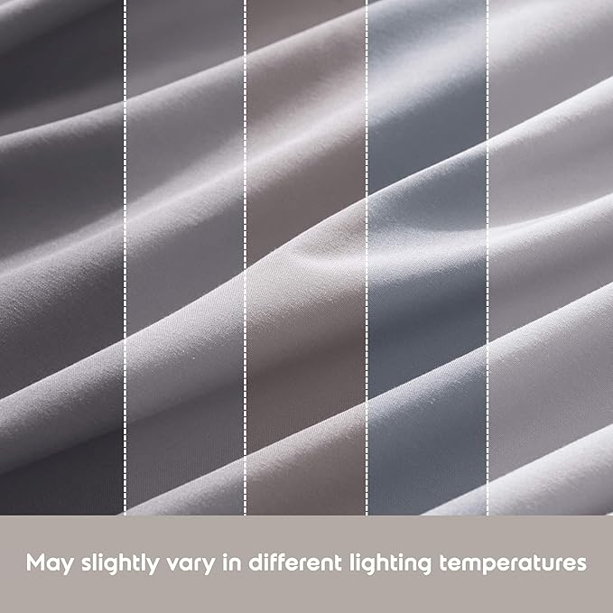 Nestl Extra Deep Full Sheet Set - 6 Piece Breathable & Cooling Sheets - Hotel Luxury Bedding Set w/18-24 Inch Deep Pockets - Easy & Secure Fit - Super Soft, Wrinkle Free & Comfy - Gray Lavender