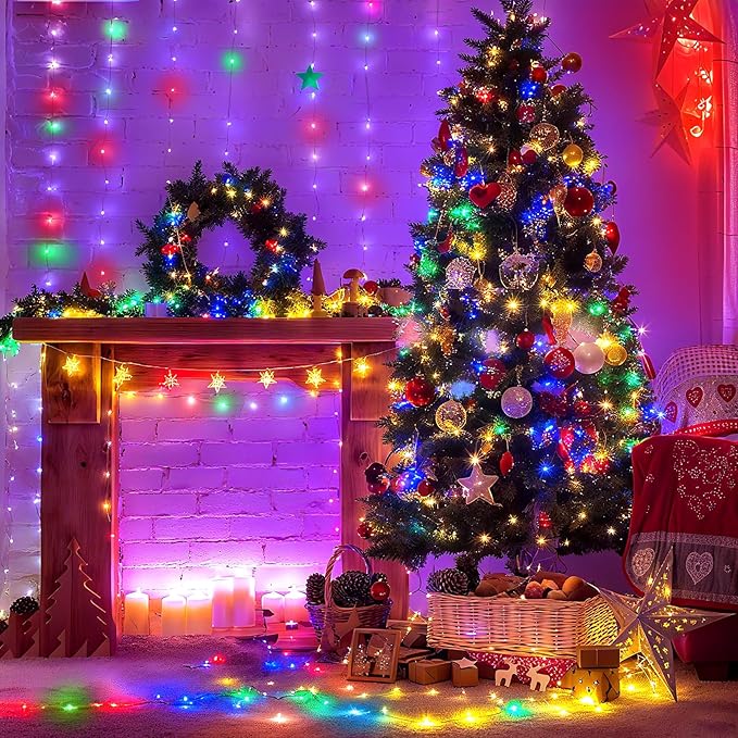 Lakumu 12 Pack Multi-Color Fairy Lights Battery Operated, 7ft 20 LED Waterproof Micro Firefly Lights for DIY Craft, Wedding Table Centerpieces, Christmas Decor, Bedroom