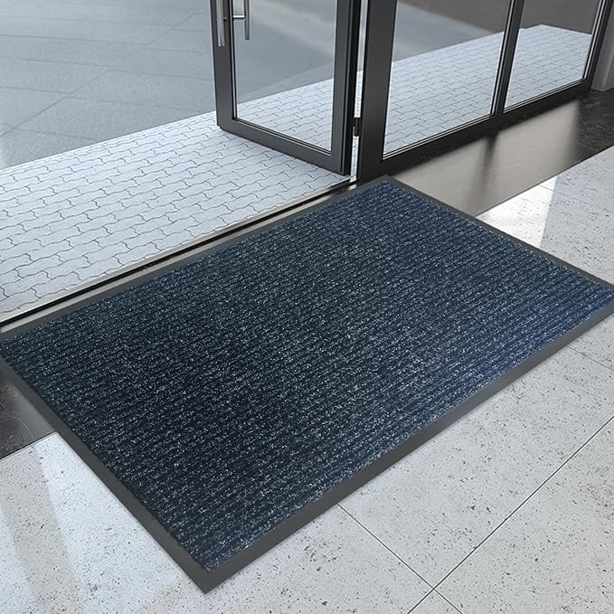 Front Door Mat,2'x6'Indoor Outdoor Door Mat,Heavy Duty Durable Welcome,Commercial Floor Mats Inside Outside Entrance, Waterproof All-Season, All-Weather Non Slip Backing Doormat for Entryway,Black