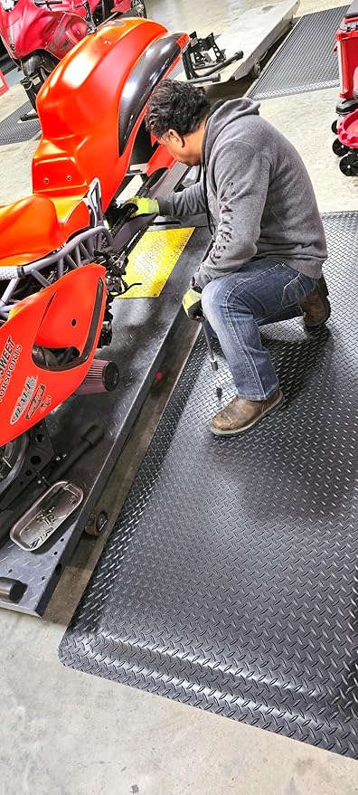 Rhino Mats, American Classic Diamond Anti-Fatigue Mats, Industrial Ergonomic Comfort Standing Mat for Work, Home, Garage, Office, Kitchen or Anywhere (Black 1" Thick, 2 FT. x 4 FT.)