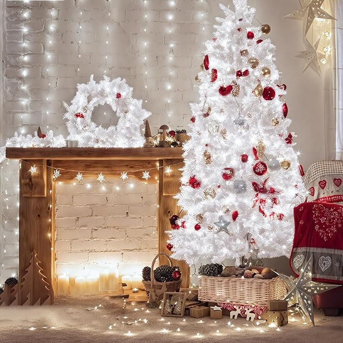 Lakumu 12 Pack Fairy Lights Battery Operated String Lights -7FT 20LED Fairy Lights Silver Wire Firefly Starry Moon Lights for DIY Christmas Decorations Party Wedding Centerpiece Table Decor Cool White