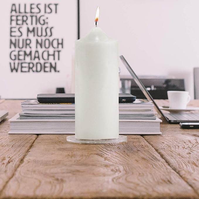 Super Z Outlet Unscented Pillar Candles for Weddings, Home Decoration, Relaxation, Spa, Smokeless Cotton Wick (1, White, 3"x9")