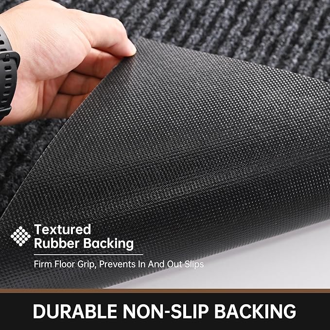Front Door Mat, 48" x 36" Heavy Duty Indoor Outdoor Doormat, Non-Slip, Rubber Backing Low Profile, Welcome Commercial Door Mats for Entryway