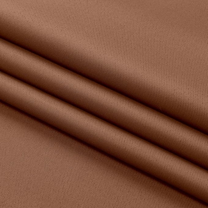 Aiyufeng Sun Baked Blackout Curtains for Bedroom 63 Inch Length 2 Panels, Solid Thermal Insulated Energy Saving Rod Pocket Window Treatment Curtains Blackout Drapes, W40 x L63 Inch, Sun Baked