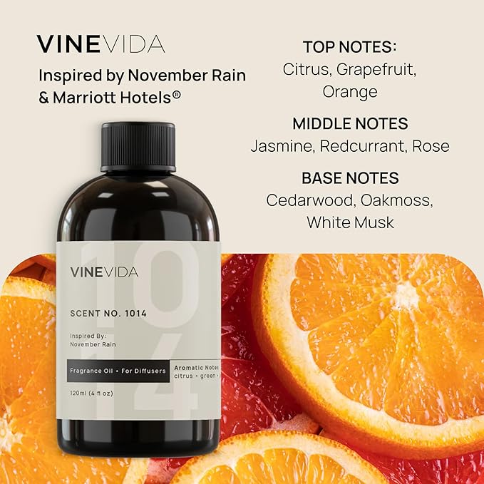 VINEVIDA (16oz) Hotel Fragrance Collection Diffuser Oil - Marriott-Inspired Scent - Cold Air Diffuser for Home