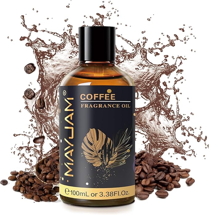 MAYJAM 100ML/3.38FL.OZ Coffee Fragrance Oils with Glass Dropper, Essential Oils for Diffusers for Home, Long Lasting Scented Oils for Diffusers Soap Candle Making