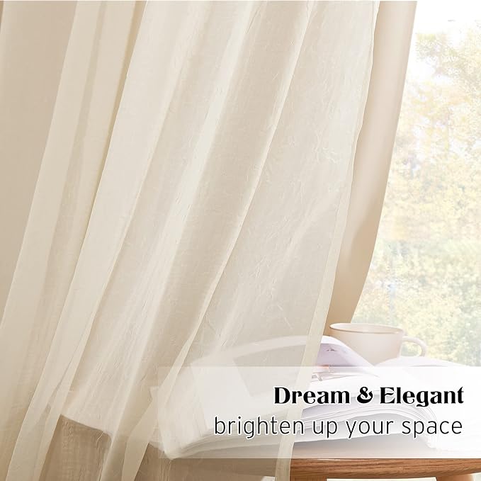 NICETOWN Bedroom Nursery Biscotti Beige Curtains Double-Layered Sheer & Blackout Panels with Free Tie-Backs, Home Decor Window Drapes for Kids (2 Panels, 52 inches Wide x 72 inches Long)