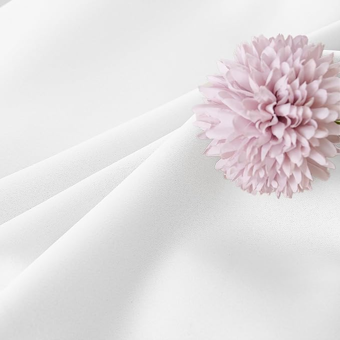 3 Layers Grommet White 100% Blackout Curtains Thermal Insulation Soundproof Curtains for Bedroom Living Room 1 Panel 50x120 Inch