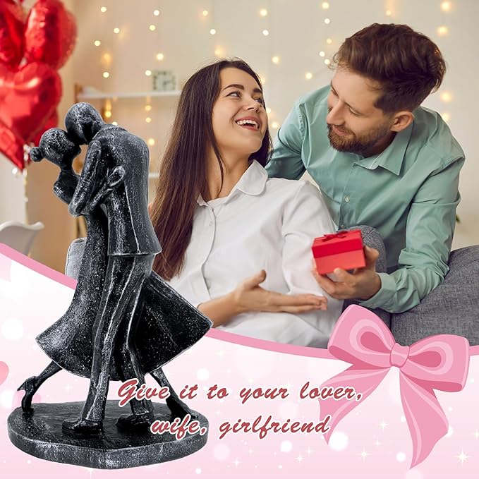 Anniversary Wedding Gifts, Love Ornament for Couple, Romantic Couple Sculptures, Abstract Resin Statues for Home Decor, Valentines Statues Decor for Desk Office, Valentines Gifts for Women Wife