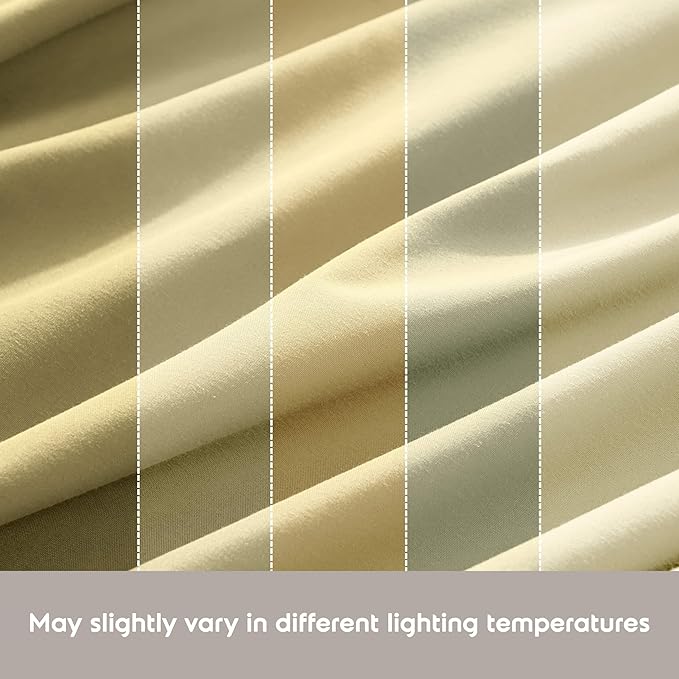 Nestl Extra Deep Queen Sheet Set - 6 Piece Breathable & Cooling Sheets - Hotel Luxury Bedding Set w/18-24 Inch Extra Deep Pockets - Easy & Secure Fit - Soft, Wrinkle Free & Comfy - Vanilla Yellow