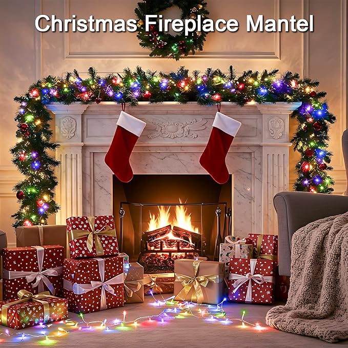 suddus Connectable Christmas Lights with Remote, Multicolor String Lights with Timer, 66ft 200 Led Fairy Lights Plug in for Xmas Tree, Bedroom, Yard, Garden, Party, Indoor, Outdoor Decorations