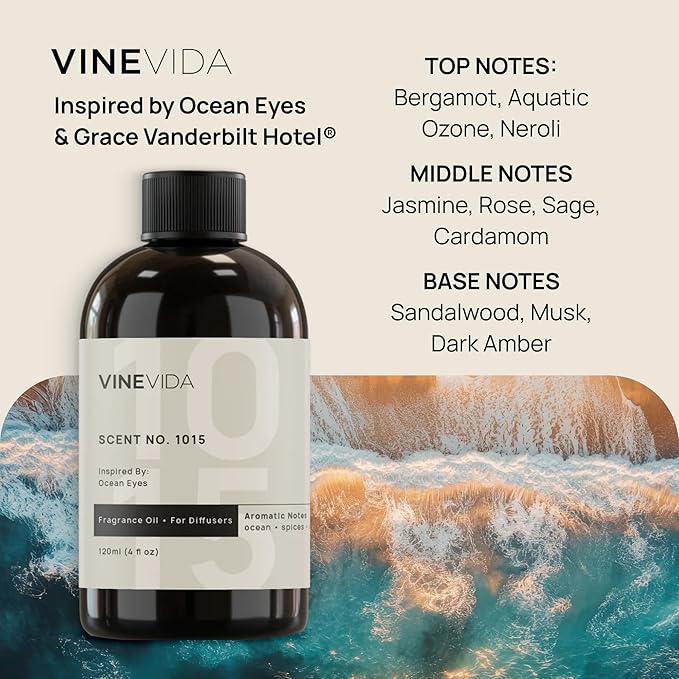 VINEVIDA (128oz) Hotel Fragrance Collection Diffuser Oil - Cold Air Diffuser - Grace Vanderbilt Hotel Inspired Scent No.1015