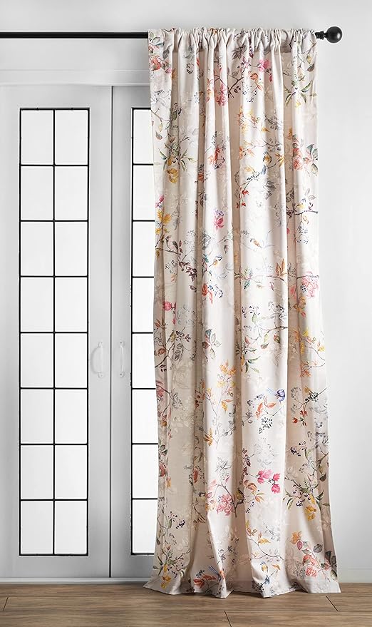 Maison d' Hermine Curtains for Living Room 100% Cotton 108 inch Length Two Panels Light Filtering Curtains for Bedroom Windows with Rod and Loop Pockets Drapes (Equinoxe Multicolor, 50" W x 108" L)