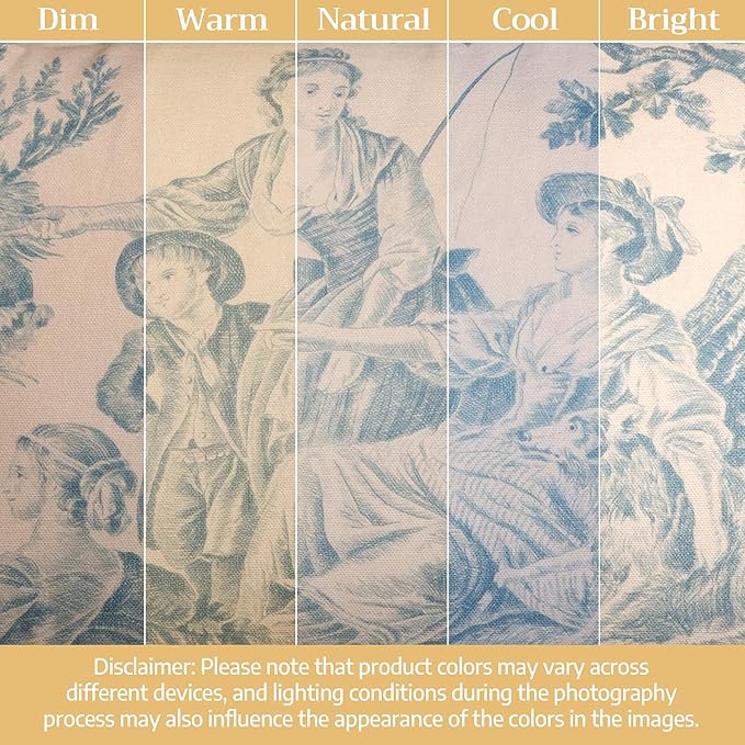 Maison d' Hermine Curtains for Living Room 100% Cotton 84 inch Length One Panel Light Filtering Toile Curtains for Bedroom Windows with Rod and Loop Pockets Drapes (The Miller Blue, 50" W x 84" L)