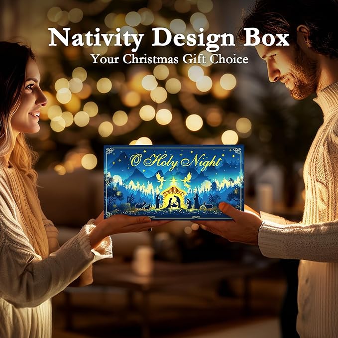 Homemory Flameless Christmas Nativity Scene Candles, Battery Operated LED Pillar Religion Candles, Nativity Sets Indoor Outdoor Decor for Xmas Holiday Home Decor, Remote Timer, Christmas Decor, 5 Pack