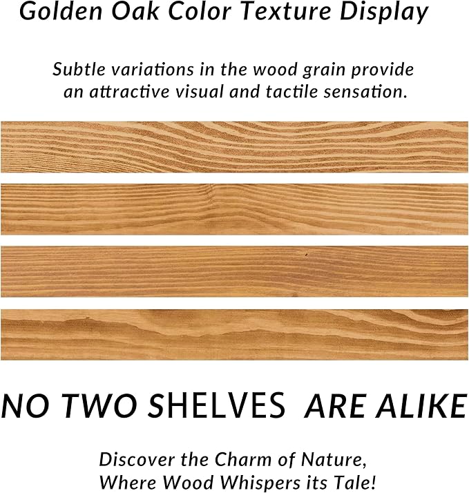 Rustic Floating Shelves 72 inch Long 8 "deep Set of 2, Heavy Duty Wood Wall Mounted Shelves for Bathroom Living Room Kitchen,Book Shelves with Thickened Hidden Bracket- Gold Oak