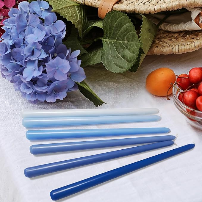 12 Inch Taper Candles 6 Pcs Unscented, Smokeless, Dripless Long Tapered Candlesticks Candles for Christmas Birthday Dinner Wedding Party Home Decor