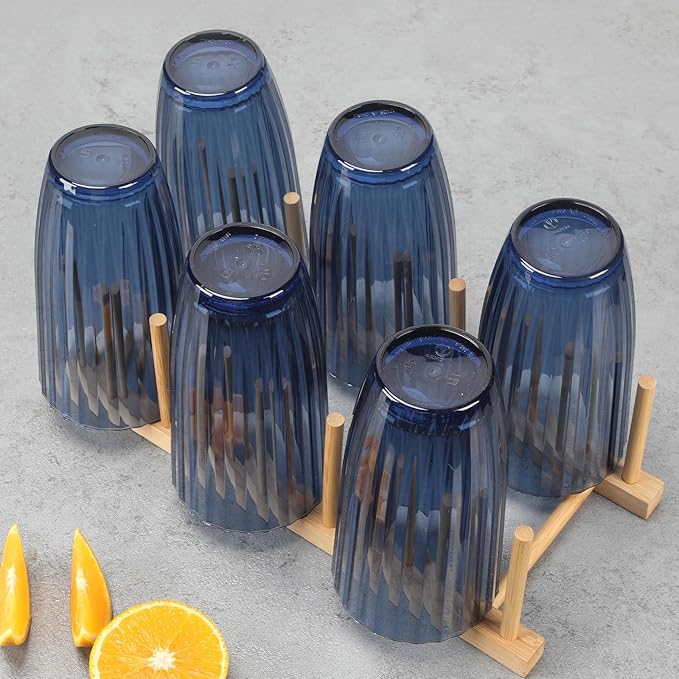 Acrylic Mixed Colors Highball Cups | Plastic Reusable Tumblers | 20oz (Set of 6) | Stackable | BPA-free Tumblers | Shatterproof | Top-rack Dishwasher Safe