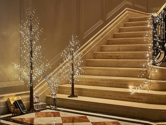 LITBLOOM Lighted Brown Willow Branches 200 Fairy Lights 32IN Plug in with Timer and Dimmer, Tree Branch with Lights for Home Holiday Christmas Decoration