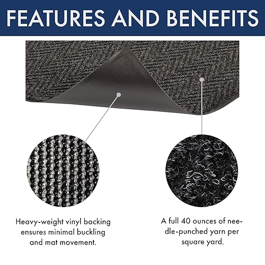 Notrax - 118S0036CH 118 Arrow Trax Entrance Mat, for Home or Office, 3' X 6' Charcoal