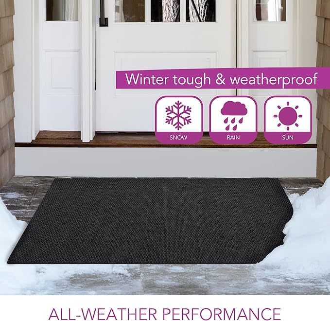 iCustomRug Entryway Door Mat – 3x6ft Black, Indoor/Outdoor, Non-Slip Rubber Backing, Low-Profile All-Weather Carpet, Non-Shedding & Easy Care, Entryway Mat Ideal for High Traffic Areas