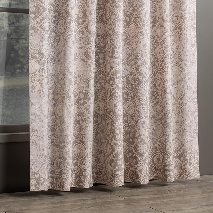 Maison d'Hermine Curtains for Living Room 100% Cotton 96 inch Length One Panel Window Curtains for Bedroom with Loop & Rod Pockets - Imperfection - Fog, 50" W x 96" L