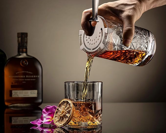 Mixology & Craft Cocktail Set - 7-Piece Bartender Kit with Mixing Glass Set, Japanese Jigger, Spoon, Muddler, and Strainer - Perfect for Old Fashioned Cocktails and Home Bars