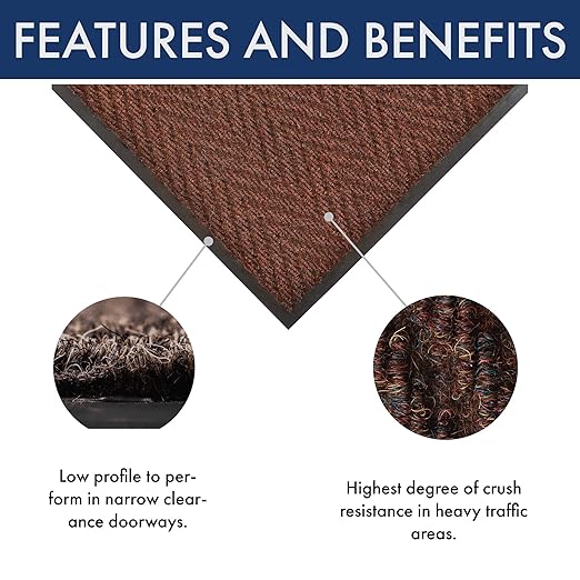 Notrax 118 Arrow Trax® Entrance Mat, for Home or Office, 4' X 6' Brown