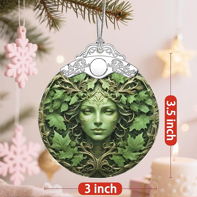 Stained Glass Ornament, Christmas Ornament, Hanging Ornaments for Home Decor & Christmas Tree Ornaments – Exquisite Holiday Decor, Xmas Gifts & Holiday Present - Tree Face