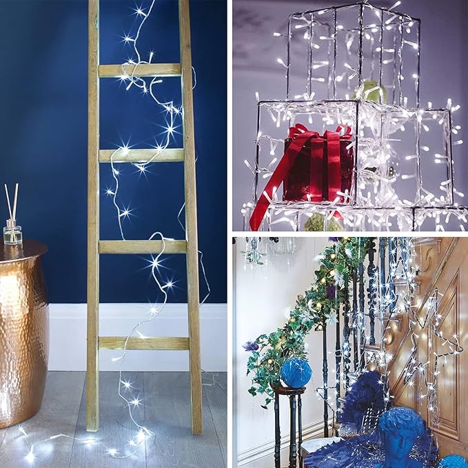 Multicolor to Cool White Color Changing 200 LED 66FT Christmas String Lights for Outdoor&Indoor, 11 Modes Christmas Tree Clear Wire Fairy Waterproof Lights with Memory Function & Remote & Timer