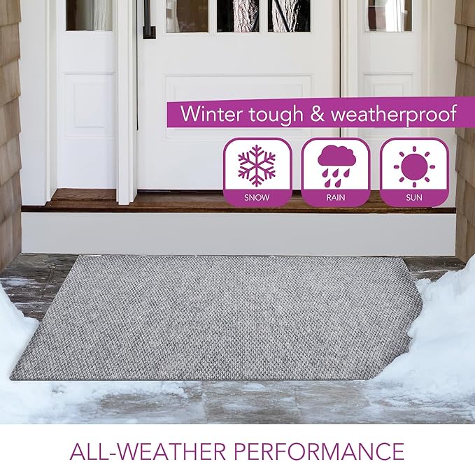 iCustomRug Hallway Runner Rug – 3x9ft Grey, Indoor/Outdoor, Non-Slip Rubber Backing, Low-Profile All-Weather Carpet, Non-Shedding & Easy Care, Entryway Mat Ideal for High Traffic Areas