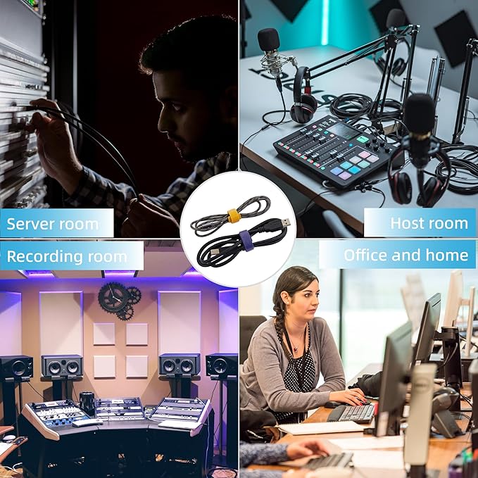 100 Pcs 10-Inch Heavy-Duty Self-Fastening Cable Ties - Durable, Reusable Straps for Wire Organization, Ideal for Home, Office, Garage, and Outdoor Use