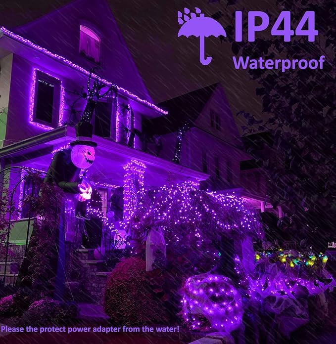 BrizLabs Purple Halloween Lights, 2 Pack 78.74ft 240 LED Halloween String Lights, Plug in Purple Mini Tree Light Connectable, 8 Modes Outdoor Holiday Lighting Waterproof for Tree Home Yard Patio Decor