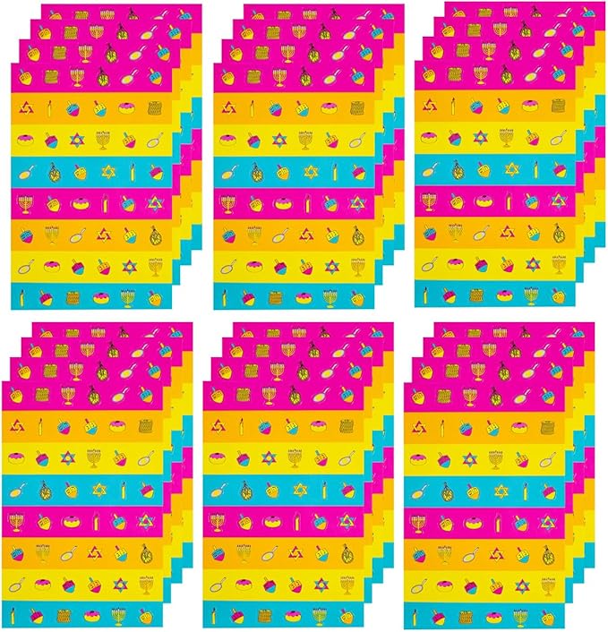 The Dreidel Company Hanukkah Sticker Pieces, Great for Arts and Crafts, Decoration, Party Favors, 1008 Stickers (Style 1)