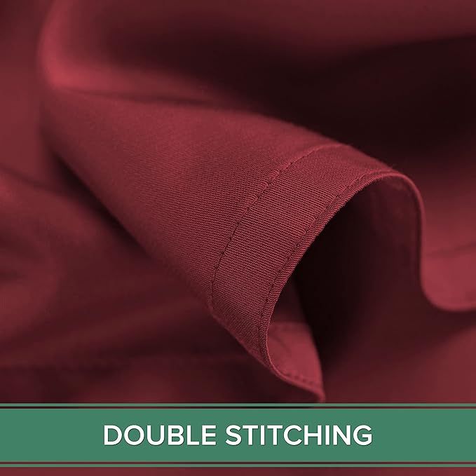 Full Sheets by Pure Bamboo, Genuine 100% Organic Viscose Derived from Bamboo Bed Sheet Set, Luxuriously Soft & Cooling, Double Stitching, Lifetime Quality Promise (Full, Merlot)