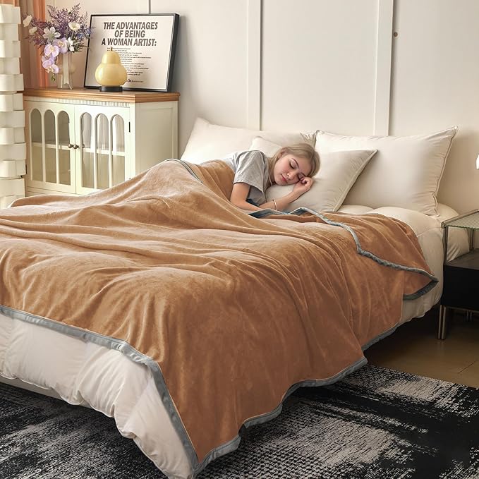 Fleece Bed Blankets Twin Size - Soft Lightweight Plush Fuzzy Cozy Luxury Blanket Microfiber Throw for Couch Bed,All-Season Breathable,60x80 Inches