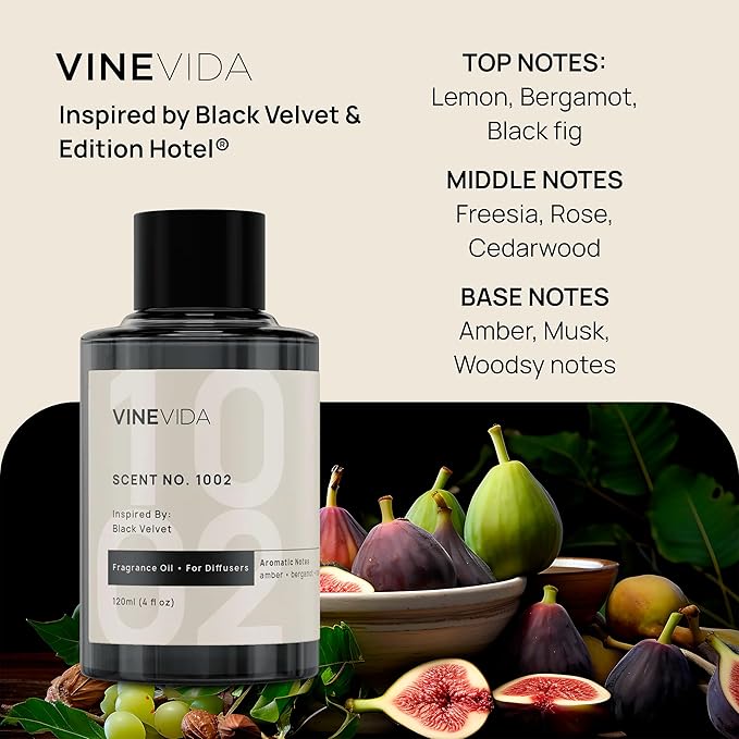VINEVIDA (4-pk) Hotel Fragrance Collection. Cold Air Diffusers - Scents No.1002, No.1019, No.1012, No.1010