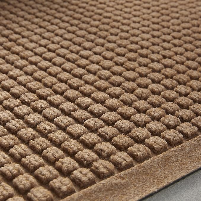 Consolidated Plastics Aquasorb Classic Indoor/Outdoor Entrance Floor Mat with Non-Slip Rubber Backing, Fabric Border, Stain Resistant and Quick Drying Commercial Grade (35" x 45", Medium Brown)