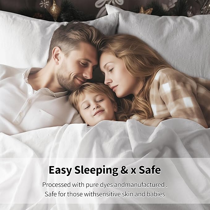LBRO2M 100% Linen Sheet Set Queen Size, Bed Sheets 6 Piece Sets,Solid Color Natural Flax Bed Sheets Soft Breathable Bedding,16" Deep Pocket,All Season (Queen, White)