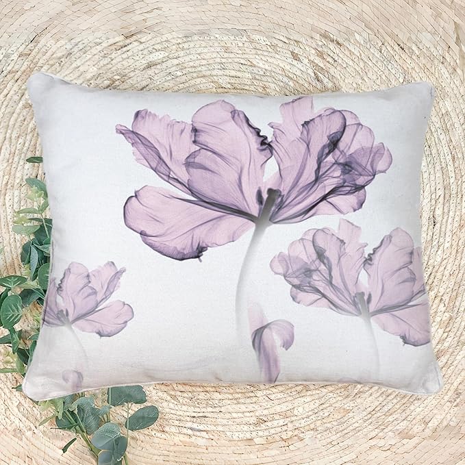 Textured Modern Minimalist Pillow Cover with Creative Floral Print, Digital-Printed Square Cushion Cover for Living Room Sofa (20 * 28inch-03021)