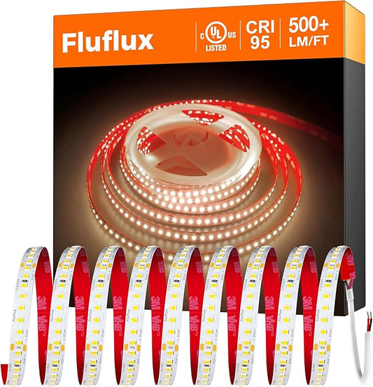 24V 2835 LED Strip Lights 3500K, 500+LM/FT, 32.8FT, UL Listed, CRI95, High Density 160LEDs/m Tape Light, Cuttable, Dimmable, VHB Equipped, for Pros, Retail Stores, Projects (NO Power Supply)