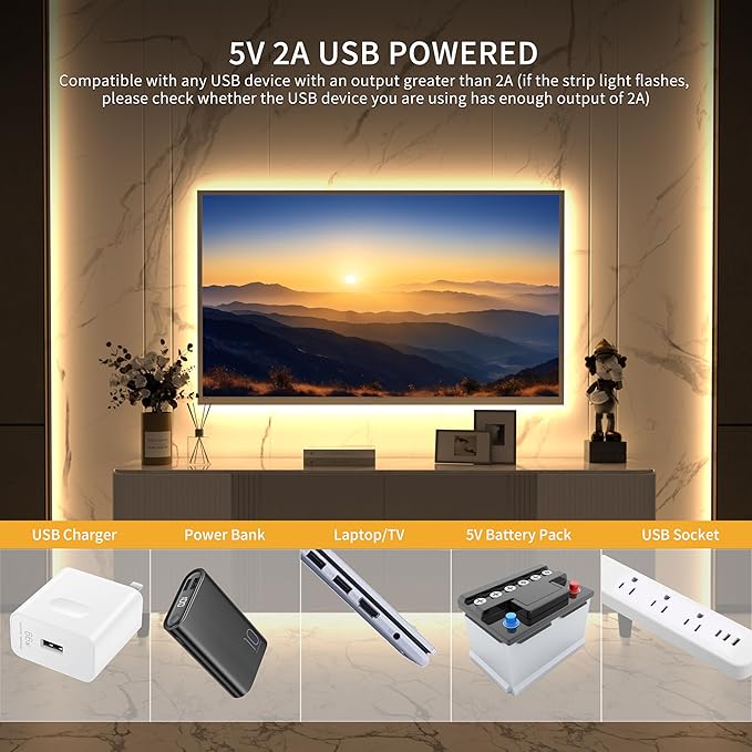 PAUTIX 5V USB CCT Tunable COB LED Strip Light 6.56ft/2m 1280LEDs 1200lm 2700K-6500K Dimmable CRI85+ with RF Remote TV Backlight,Flexible Under Cabinet Tape Light for Bedroom,Kitchen,Home DIY Lighting